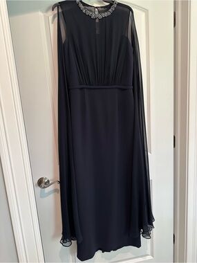 Teri Jon by Rickie Freeman Navy Blue Gown for Women Sz 10